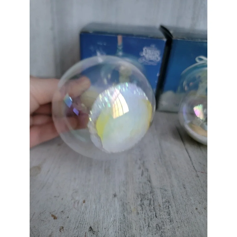 Precious‎ moments vintage glass ball boy girl ornament Xmas set